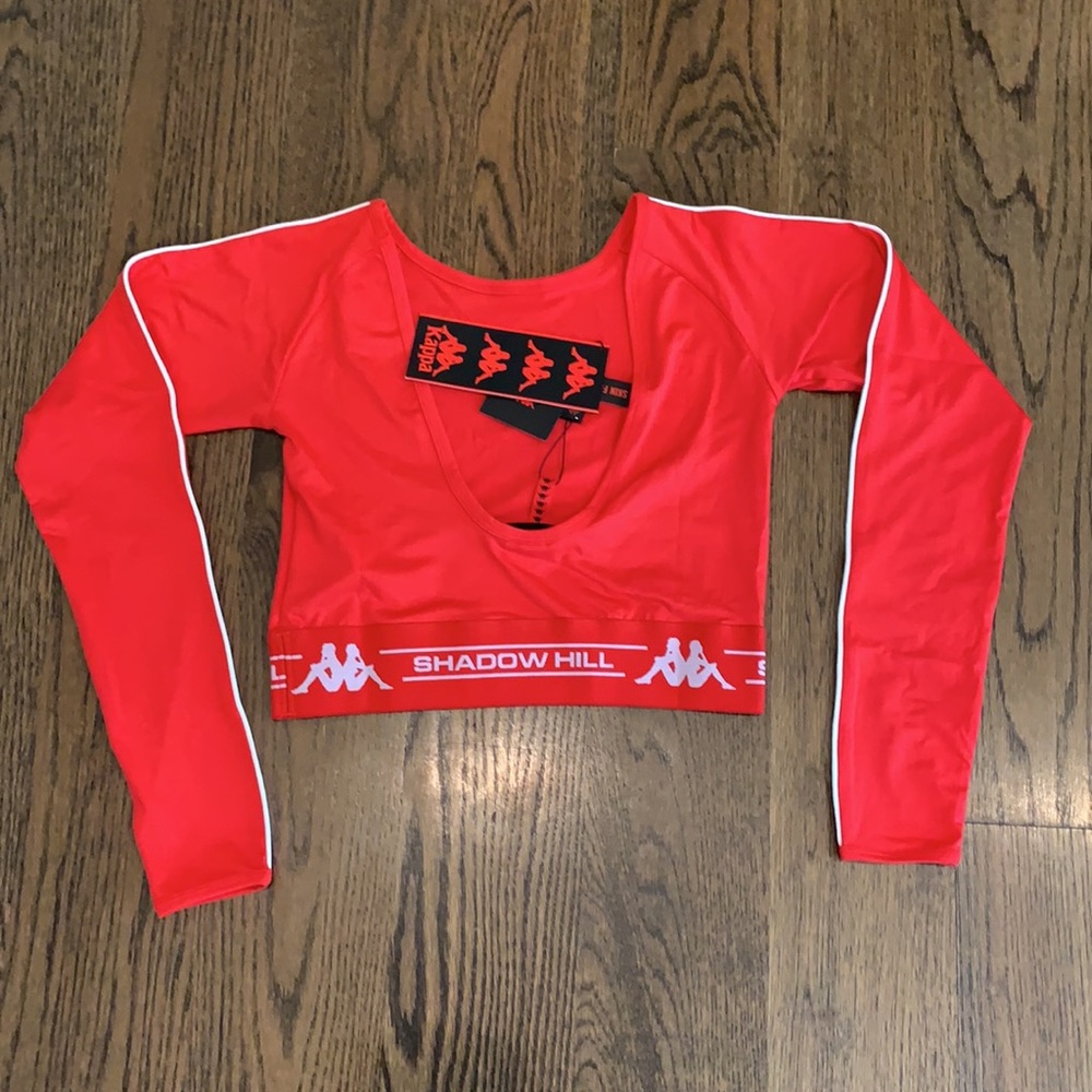 Kappa x Shadow Hill Serem Crop Top Red Large - Picture 7 of 11